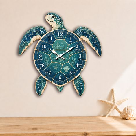 Horloge Murale Bois Tortue de Mer Pendule Quartz Vintage 12 Pouces 30 cm 31 × 31 × 4,5 cm 400 g 1 Pièce – Livraison gratuite (1/5)