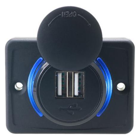 Prise USB Voiture 12V Encastrable, Chargeur USB Voiture, Double Prise USB de Chargeur Adaptateur 2 Ports, USB 3.1A 12V LED Panneau de Chargement étanche (1/5)