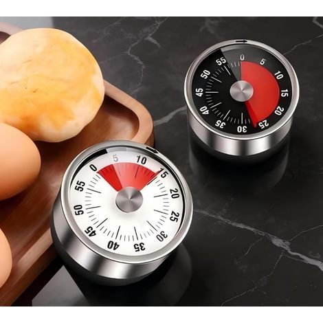 Minuteur – 60 minutes – Horloge compte à rebours pour salle de classe et cuisine, dos magnétique, sans piles (1/5)