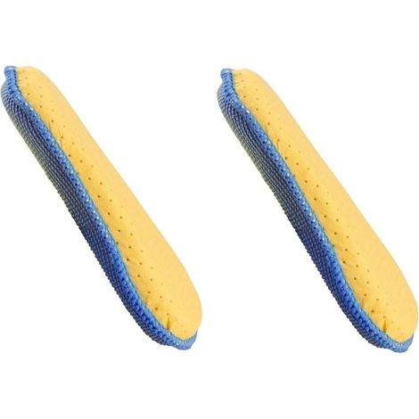 2x éponge microfibre à polir anti rayure double face moto voiture carrosserie chamois intérieur extérieur nettoyant bleu, 170x100mm (1/3)