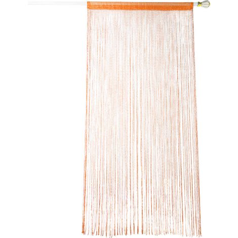 Rideau De Porte Fenêtre En Chaîne Avec Glands - Décoration Intérieure Pour Chambre Et Café - Polyester Orange - 1 Pièce (1/5)