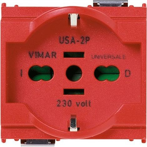 16210.R Enchufe 2P+T 16A Universal Rojo Idea (1/2)