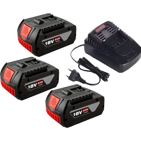 Batteria ricaricabile, 18 V, capacità 8,0 Ah, 8,0 Ah x 3 - Caricabatterie x 1 (1/2)