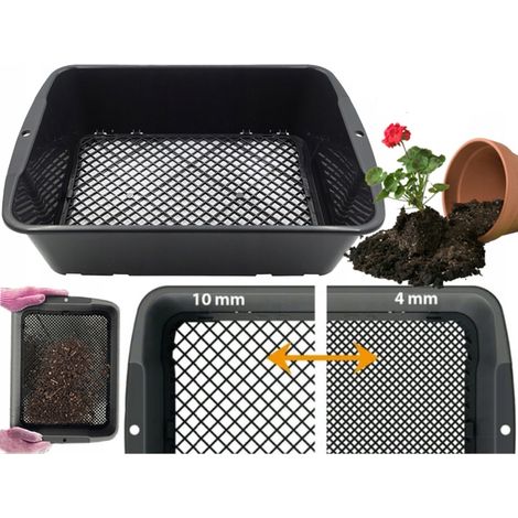 ISIK400-S411 SETACCIO DA GIARDINO PER SETACCIARE compost, macerie, pietre, corteccia, NERO