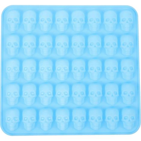 Kreative Keksform, Totenkopf-Fondantform, Totenkopf-Form für Halloween-17.00X16.00X1.30CM-Blue (1/3)