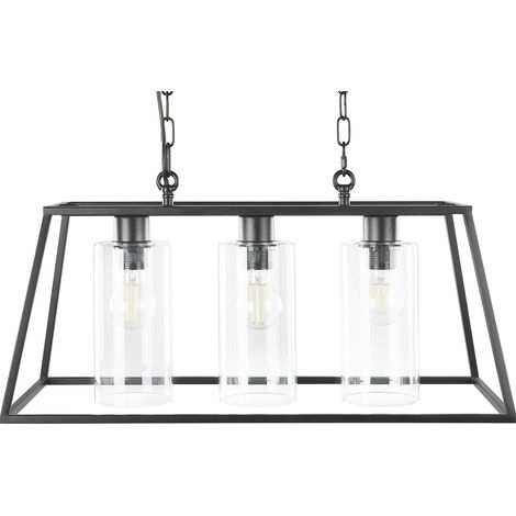 Lampadario moderno a sospensione a 3 fuochi lampada soffitto illuminazione nero Muger (1/5)