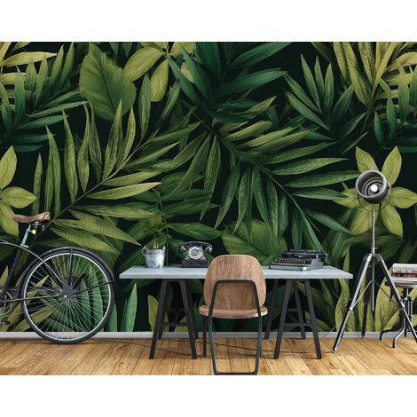 Fototapete Blätter Dschungel Natur, für Wohnzimmer und Schlafzimmer, 150 x 105 cm – Komplettset inkl. Kleister & Anleitung (1/5)