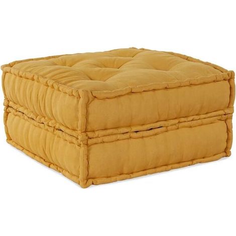 Canapé modulable jaune, 70x70x36 cm, revêtement en tissu (1/5)