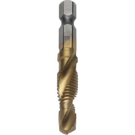 Foret taraudeur à queue hexagonale revêtu de titane, combiné pour vis métriques et bois M8 (1/5)