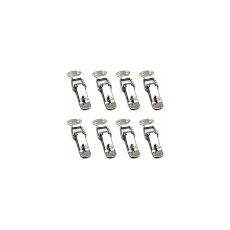 8 Pièces Fermeture a Levier Fermeture à Ressort Loquet Bascule en Acier Inoxydable Pour Coffre à Outils,Tiroir,Armoire et Coffre - Silver (1/5)