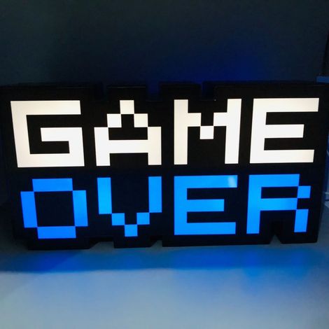 Lampe lumineuse Phonation pour jeux vidéo, icône « GAME OVER », petite lampe colorée rechargeable par USB. (1/5)