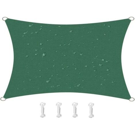 Sonnensegel mit 95 % UV-Effizienz, Oxford-Gewebe, für Terrasse, Balkon, Rasen, Party, Outdoor-Aktivitäten (2 x 3 m, Dunkelgrün)