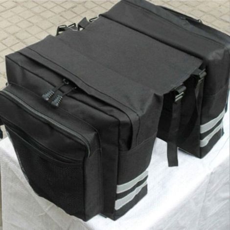 Sac de vélo double, sac de vélo arrière, porte-bagages arrière étanche, sac de vélo d'extérieur multifonctionnel de grand (1/5)