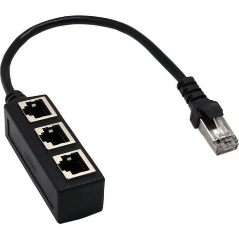 Adattatore splitter di rete Ethernet da 1 porta a 3 porte LAN
