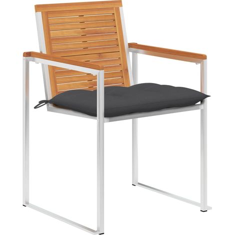Maison Exclusive - Gartenstühle 4 Stk. mit Kissen Massivholz Akaz (1/5)