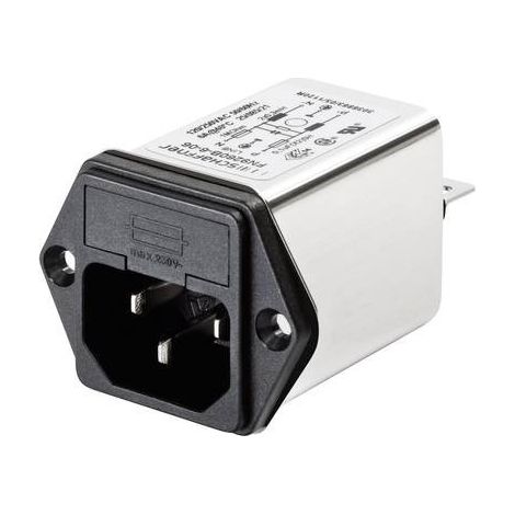 Schaffner FN 9260-2-06 Filtro di rete con interruttore , con connettore 250 V/AC 2 A 2.7 mH (L x A) 46 mm x 32 mm 1 pz. (1/2)
