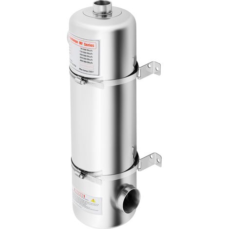 Echangeur de chaleur pour piscine 60 kW, chauffage de piscine 485 X 134 mm, échangeur de chaleur pour piscine, chauffage de piscine en acier inoxydable (1/5)