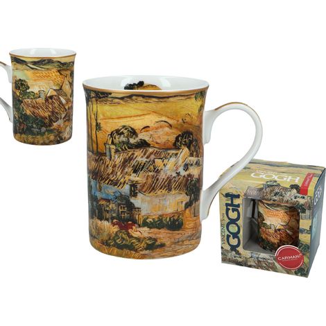 Tazza classica NUOVA VAN Gogh cottage con tetto di paglia porcellana Carmani caffè (1/4)