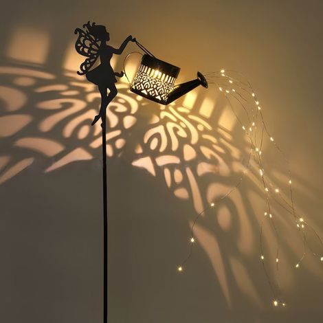 Lumière Solaire Arrosoir – Lanterne Métal Hanging – Guirlande LED Étanche – Effet Cascade – Pour Jardin, Patio, Cour, Allée, Décoration Plantes – Extérieur-Style 2
