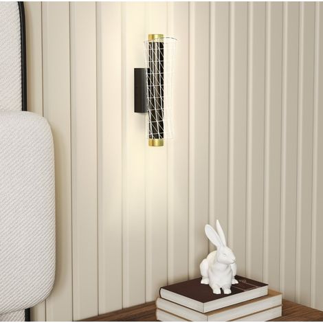 Lot de 2 appliques murales LED géométriques, éclairage dimmable 3000K/4000K/6500K en métal noir pour chambre, couloir et salon  CHICFURN (1/5)