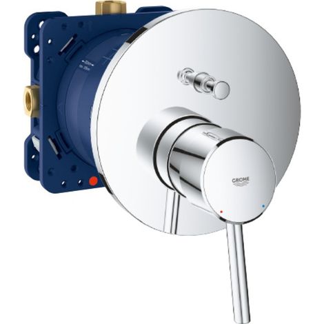 Grohe – Mitigeur de lavabo mécanique encastrable 2 sorties 24054SET – Corps d'encastrement avec cartouche céramique – Finition chrome – Débit 27 l/min (1/5)