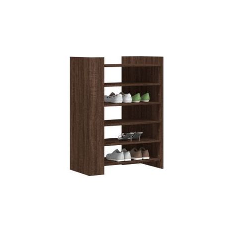 Etagères à chaussures en bois Lizza L75xH100xP38 – Élégance et praticité-Noyer (1/5)