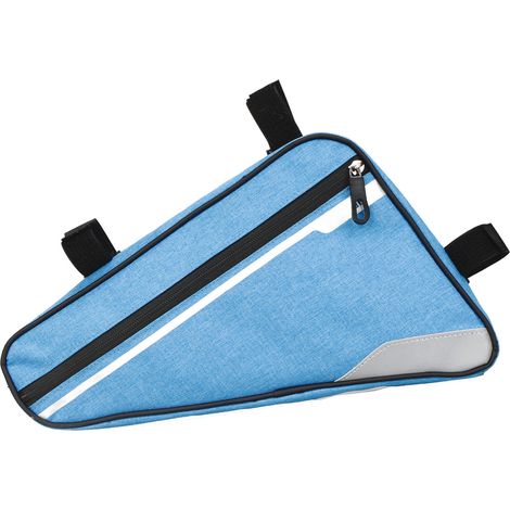 Sacoche de cadre de vélo triangulaire grande capacité, étanche, bleue, pour VTT et vélo de route. (1/5)