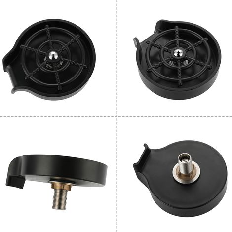 Limpiacristales automático para cocina, para tazas y botellas, 5 boquillas, rotación de 360°, ABS y acero inoxidable, fácil montaje, negro o plata. (1/5)