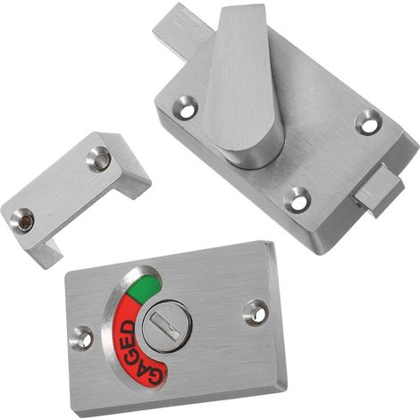 Verrou de Cabine Wc avec Indicateur D’occupation, Acier Inoxydable (1/5)