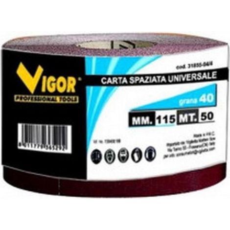 Vigor 3185510 Carta Abrasiva Spaziata Universale 115 mm 50 mt 100 gr colore Non Specificato
