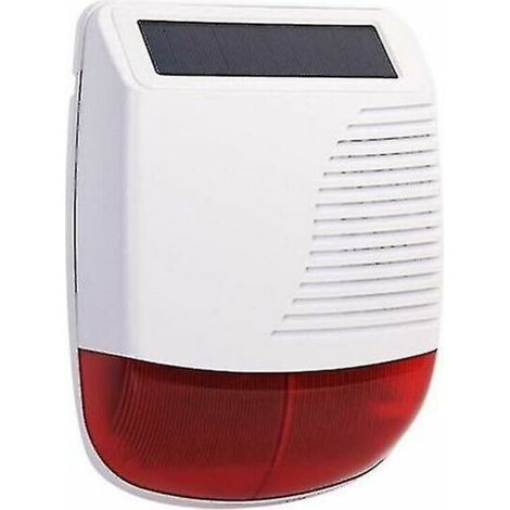 Extéri sans fil, à énergie solaire, flash de lumière stroboscopique, alarme de sirène