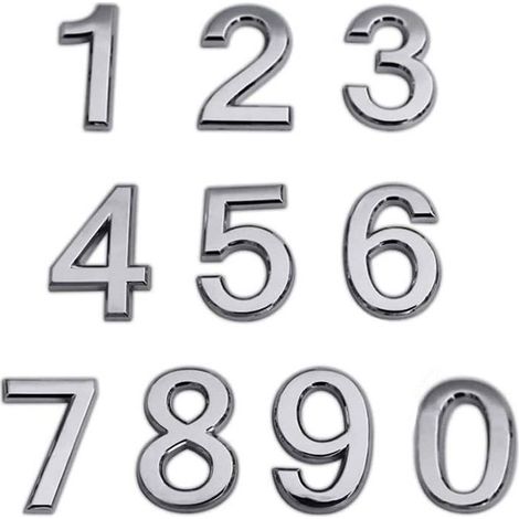 Chiffre Boite aux Lettres Numero de Maison Adhesif 0 à 9 Numéro de Rue d'Adresse Design Adhésif Numéro de Porte de Maison Numero (1/4)