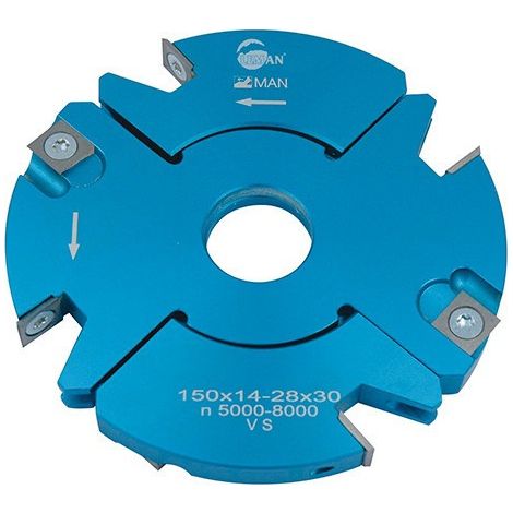 Leman – Porte-outils de toupie D. 150 mm – Feuillure, rainure, tenon extensible – Épaisseur 20-39 mm – Pour bois dur et teck