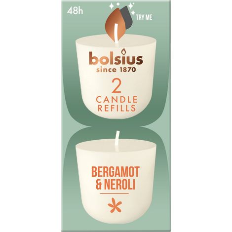 Bolsius Cleanlight Duft-Nachfüller 2er Pack bergamotte & neroli Duftkerze