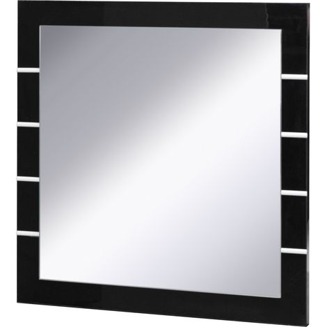 Set di 3 specchi LINA nero e bianco lucido – 60 x 60 cm