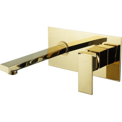 Mexen Cube Waschtischarmatur für Unterputzmontage, Gold - 73115-50 (1/2)