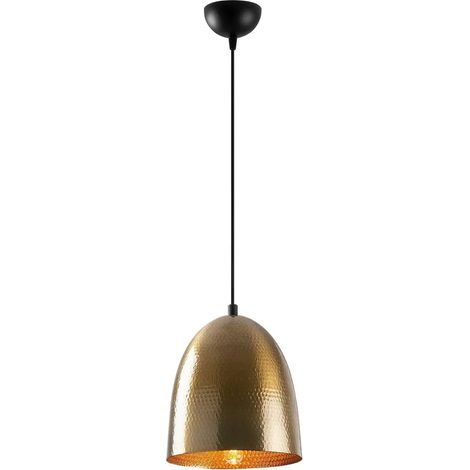[GEBRAUCHT] B-Ware Tattoo Hängeleuchte Pendelleuchte Metall Gold Antik Deckenlampe ø20cm Dimmbar
