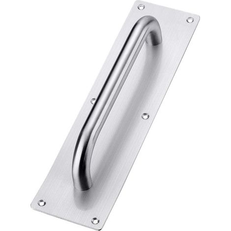 Poignée de porte coulissante, poignées de porte robustes en acier inoxydable avec plaque arrière, poignée de portail, plaque de traction pour porte de toilettes, quincaillerie pour poignée de placard 