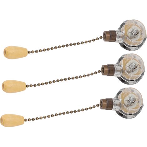 Interrupteur à tirette pour ventilateur de plafond (lot de 3), antirouille, 250 V/125 V, bronze. (1/5)
