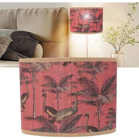 BelleRise – Lampenschirm im Bohème-Stil – Tropisches Muster, E27/E14 – Wohn- oder Schlafzimmer – 23 × 12,5 × 17,5 cm (1/5)
