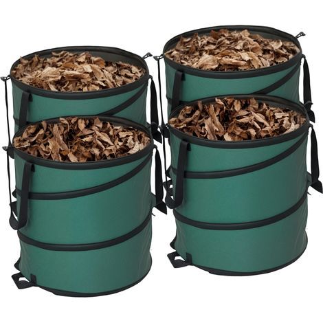 Set mit 4 Gartenmüllsäcken, 86 l, mit Tragegriffen, Knopfverschluss, faltbar und wiederverwendbar (1/5)