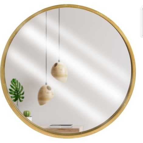 Spiegel mit Holzrahmen, rund, Ø 30 cm (1/5)
