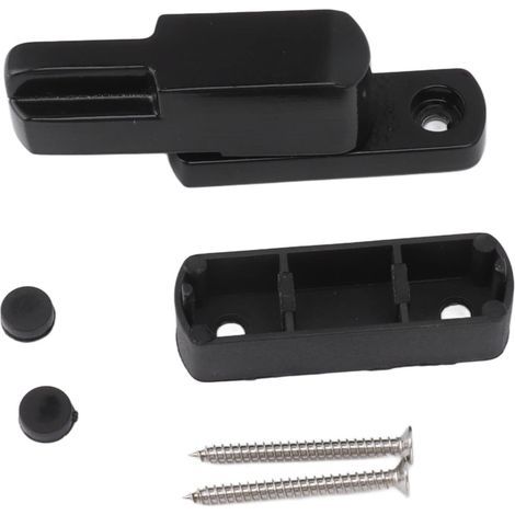 Serrure de Fenêtre Externe en Forme de T, Serrure à Boucle de Fenêtre Plate, Serrure Antivol de Fenêtre en Alliage D'aluminium (Noir). (1/5)