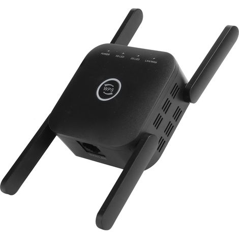 WLAN-Repeater, Signalverstärker, Reichweitenverlängerung, Computer-Netzteil, 110–240 V Wechselstrom, schwarz, europäischer Stecker (1/5)