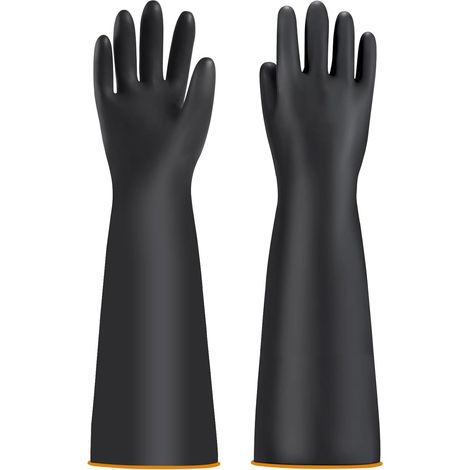 Gants de Protection Chimiques Industriels - Protection Longue et Imperméable pour Bassin - Résistants à l'Acide et aux Alcalins (1/5)