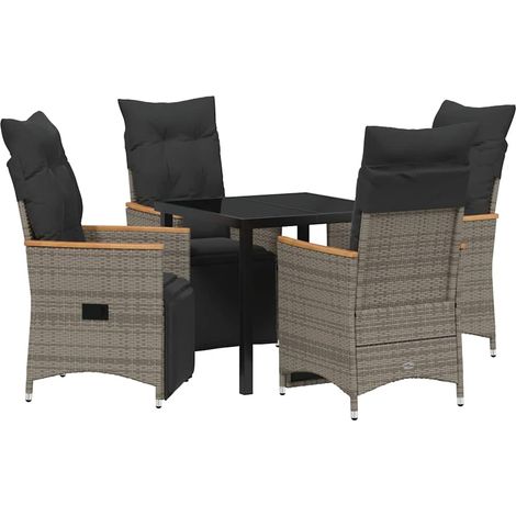 Maison Exclusive - Conjunto de Comedor de Jardín 5 pcs Gris ratán (1/5)
