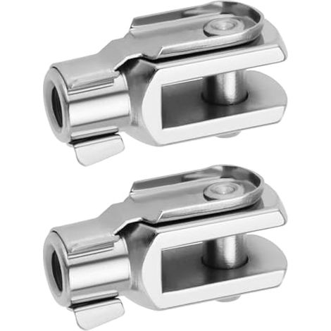 2 pièces tige de vérin pneumatique M6x1 filetage 32mm, chape à fourche, joint à étrier avec goupille élastique, connecteur en Y acier zingué pour équipement automatique électronique