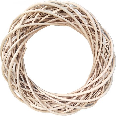 Corona di vimini, color legno, sbucciata, materiale naturale, 1 pezzo, diametro 30 cm, spessore circa 4,5 cm, decorazione per interni, Natale, Pasqua, primavera, autunno, diametro 30 cm x 4,5 cm