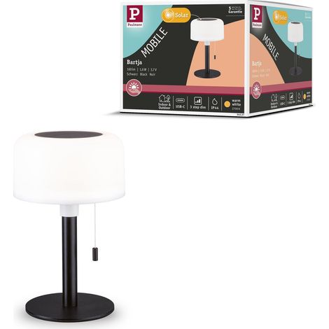 Paulmann Lámpara exterior elegante negra recargable solar