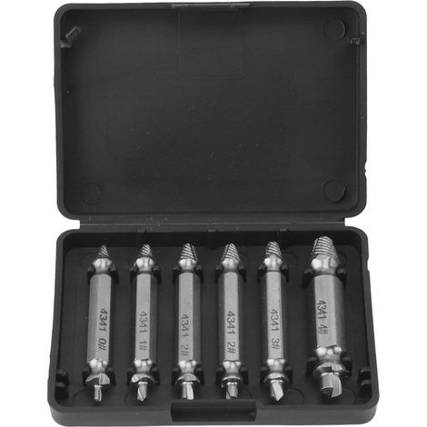 Kit d'extracteurs de vis endommagées, outils de démontage pour vis cassées et foirées, écrous et boulons HSS, forets inclus, couleur d'origine (1/5)